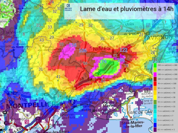 Pluviométrie
          selon Météo-France